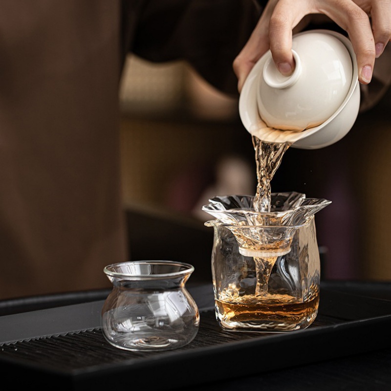 Loose Leaf Tea Infuser - Glazen thee-ei met houder en schotel,